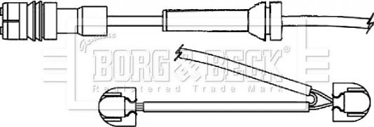 Borg & Beck BWL3134 - Сигналізатор, знос гальмівних колодок autocars.com.ua
