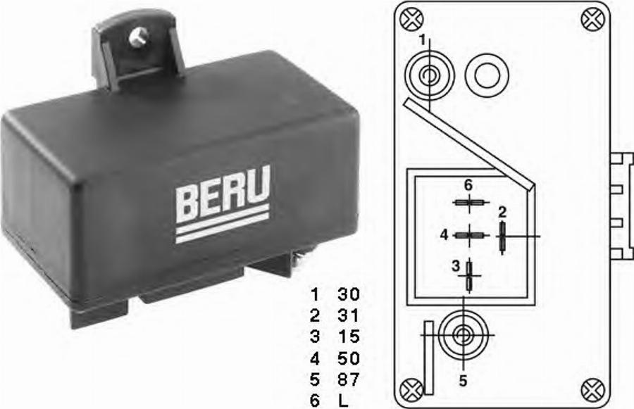 BorgWarner (BERU) 0 201 010 065 - Реле, система накаливания avtokuzovplus.com.ua