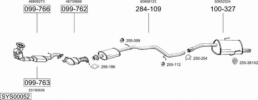 Bosal SYS00052 - Система випуску ОГ autocars.com.ua