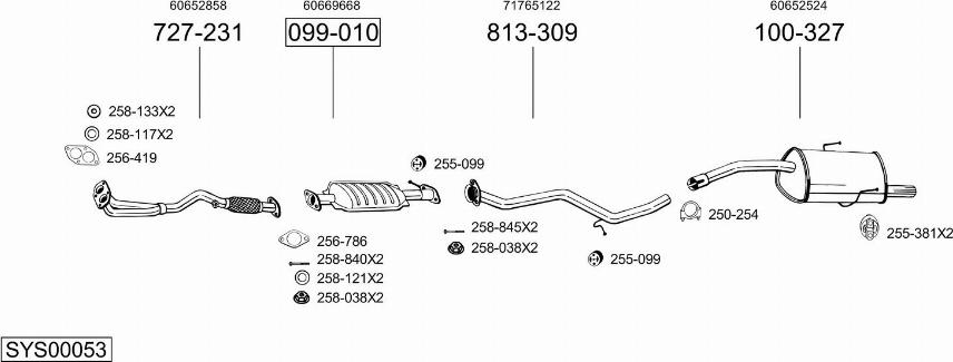 Bosal SYS00053 - Система випуску ОГ autocars.com.ua