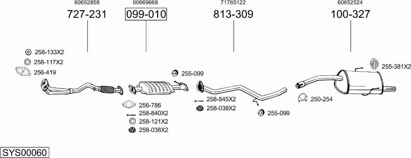 Bosal SYS00060 - Система випуску ОГ autocars.com.ua