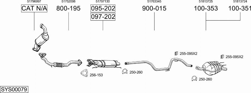 Bosal SYS00079 - Система випуску ОГ autocars.com.ua