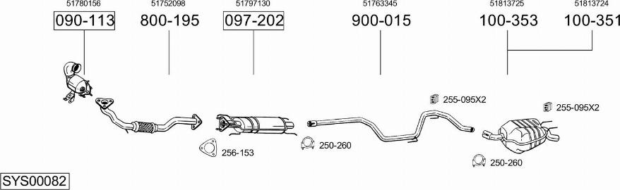 Bosal SYS00082 - Система выпуска ОГ avtokuzovplus.com.ua