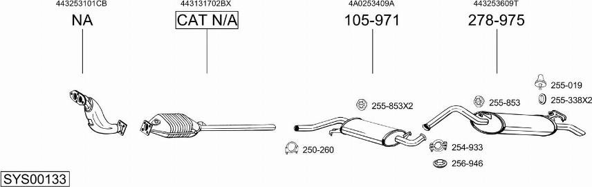 Bosal SYS00133 - Система випуску ОГ autocars.com.ua