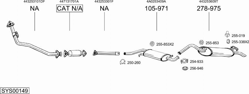 Bosal SYS00149 - Система випуску ОГ autocars.com.ua