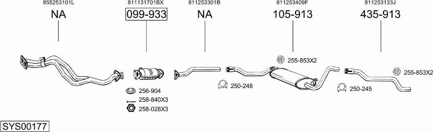 Bosal SYS00177 - Система випуску ОГ autocars.com.ua