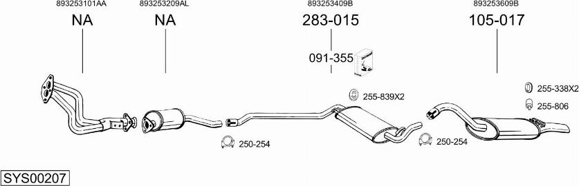 Bosal SYS00207 - Система випуску ОГ autocars.com.ua