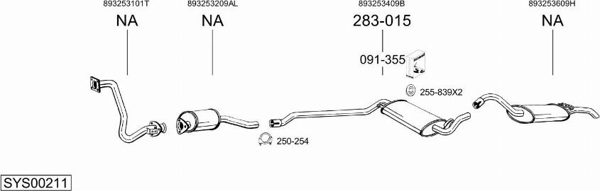 Bosal SYS00211 - Система випуску ОГ autocars.com.ua
