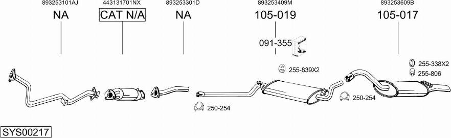 Bosal SYS00217 - Система випуску ОГ autocars.com.ua