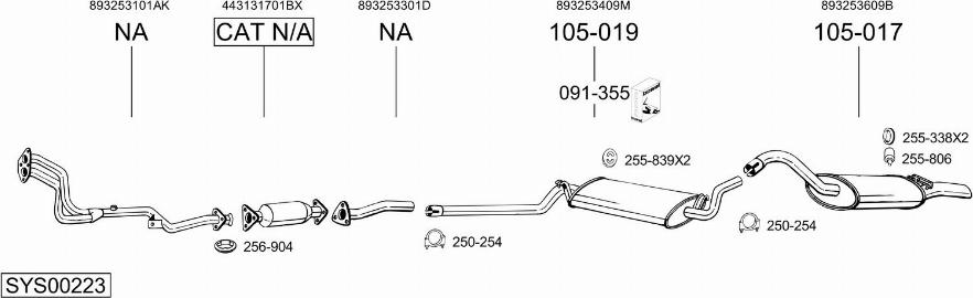 Bosal SYS00223 - Система випуску ОГ autocars.com.ua