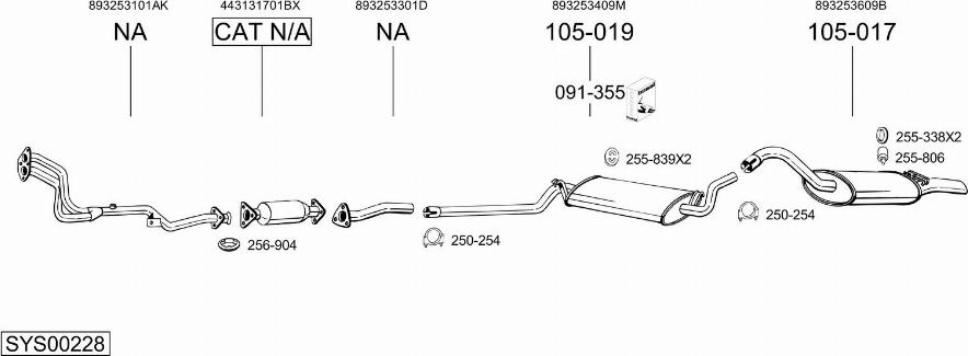 Bosal SYS00228 - Система випуску ОГ autocars.com.ua