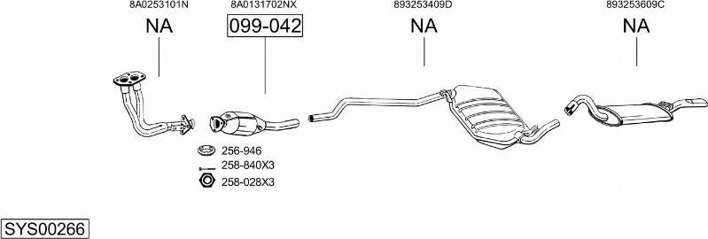 Bosal SYS00266 - Система випуску ОГ autocars.com.ua