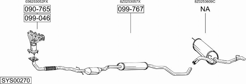 Bosal SYS00270 - Система випуску ОГ autocars.com.ua