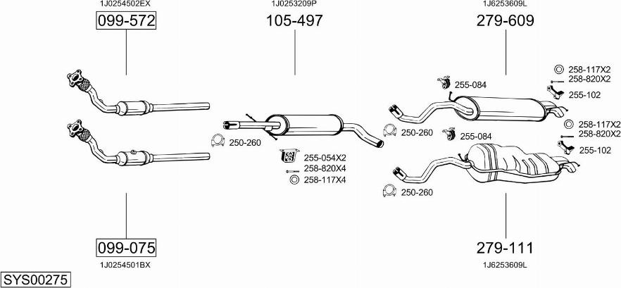 Bosal SYS00275 - Система випуску ОГ autocars.com.ua