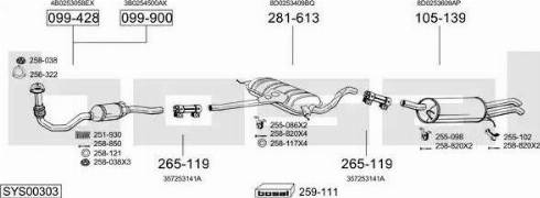 Bosal SYS00303 - Система випуску ОГ autocars.com.ua
