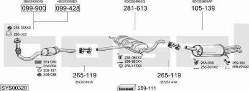 Bosal SYS00320 - Система випуску ОГ autocars.com.ua