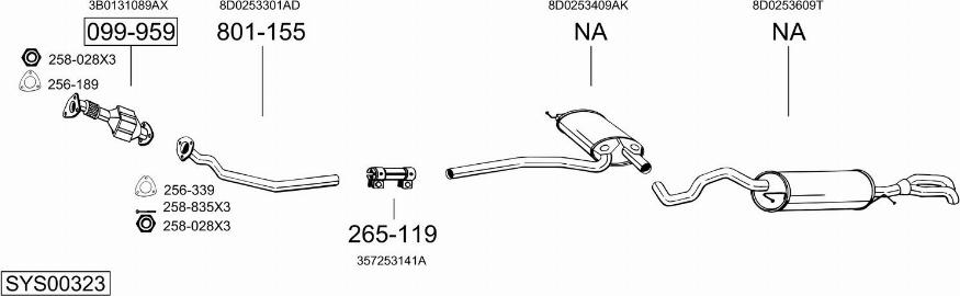 Bosal SYS00323 - Система випуску ОГ autocars.com.ua