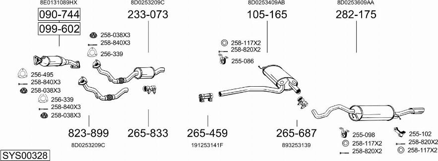 Bosal SYS00328 - Система випуску ОГ autocars.com.ua