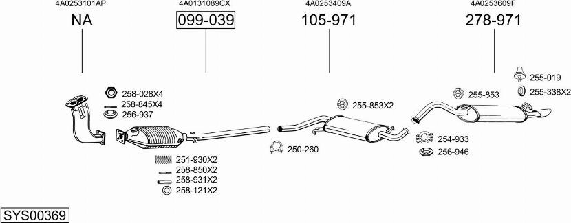 Bosal SYS00369 - Система випуску ОГ autocars.com.ua