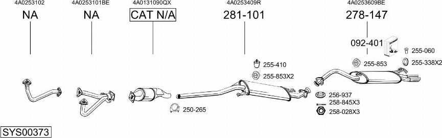 Bosal SYS00373 - Система випуску ОГ autocars.com.ua