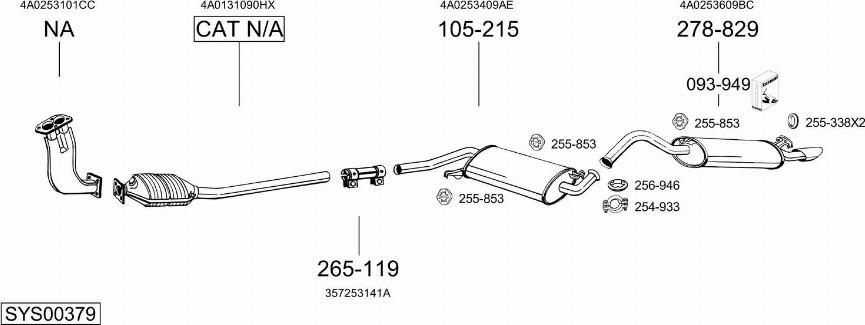 Bosal SYS00379 - Система випуску ОГ autocars.com.ua