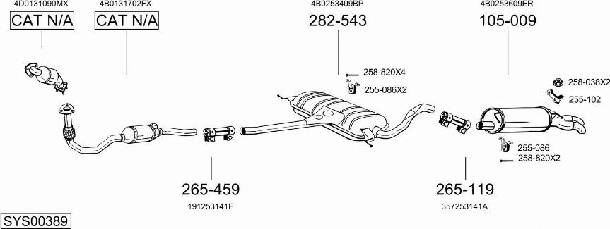 Bosal SYS00389 - Система выпуска ОГ avtokuzovplus.com.ua