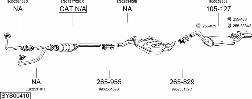 Bosal SYS00410 - Система випуску ОГ autocars.com.ua