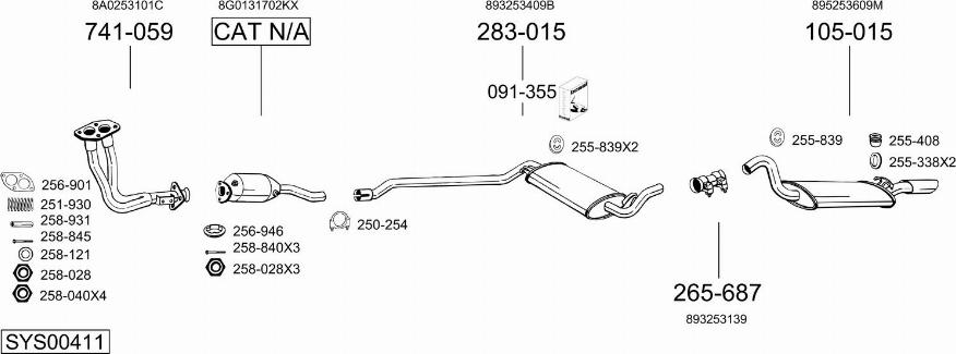 Bosal SYS00411 - Система выпуска ОГ avtokuzovplus.com.ua