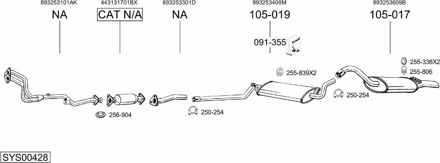 Bosal SYS00428 - Система випуску ОГ autocars.com.ua