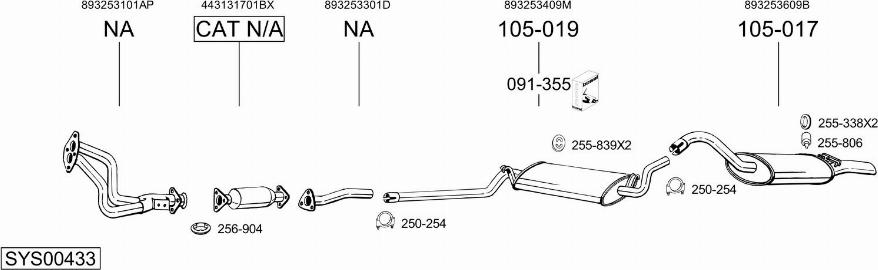 Bosal SYS00433 - Система випуску ОГ autocars.com.ua