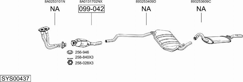 Bosal SYS00437 - Система випуску ОГ autocars.com.ua