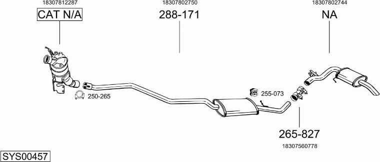 Bosal SYS00457 - Система випуску ОГ autocars.com.ua
