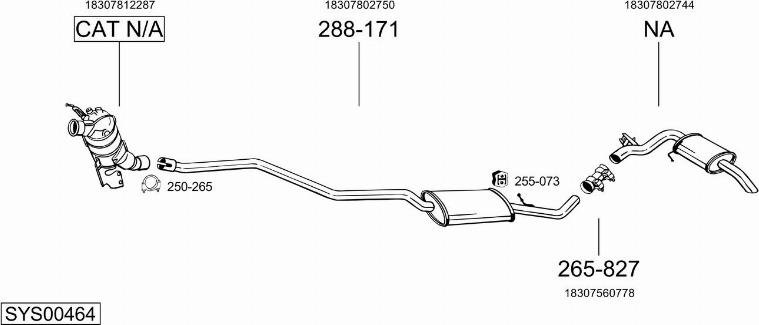 Bosal SYS00464 - Система випуску ОГ autocars.com.ua