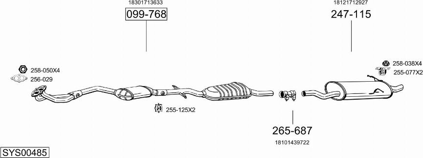 Bosal SYS00485 - Система выпуска ОГ avtokuzovplus.com.ua