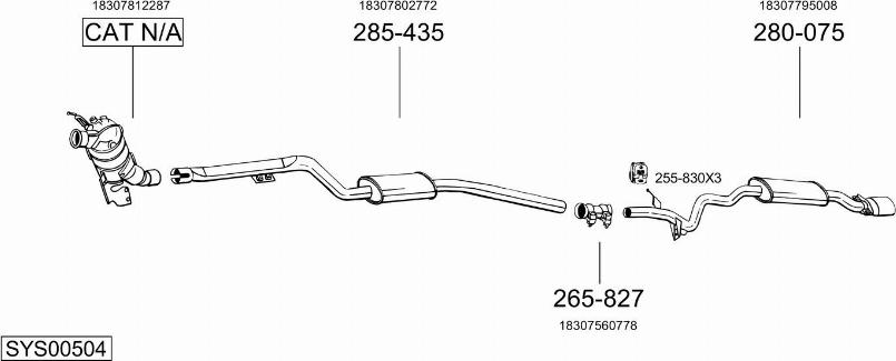 Bosal SYS00504 - Система випуску ОГ autocars.com.ua