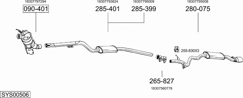 Bosal SYS00506 - Система випуску ОГ autocars.com.ua