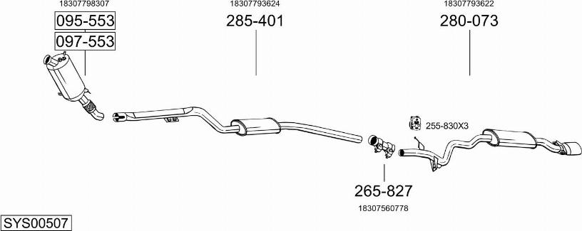 Bosal SYS00507 - Система випуску ОГ autocars.com.ua