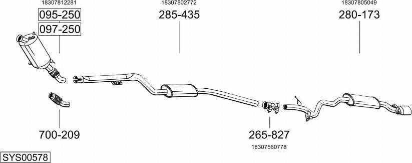 Bosal SYS00578 - Система випуску ОГ autocars.com.ua