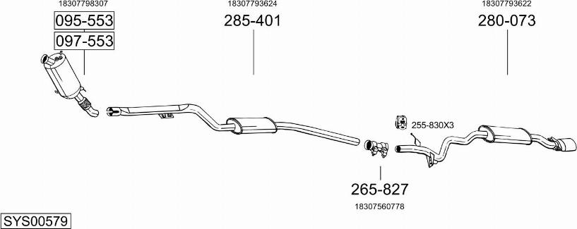 Bosal SYS00579 - Система випуску ОГ autocars.com.ua