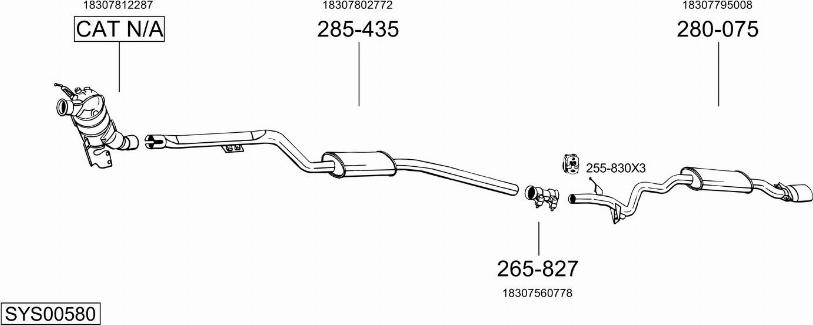 Bosal SYS00580 - Система випуску ОГ autocars.com.ua