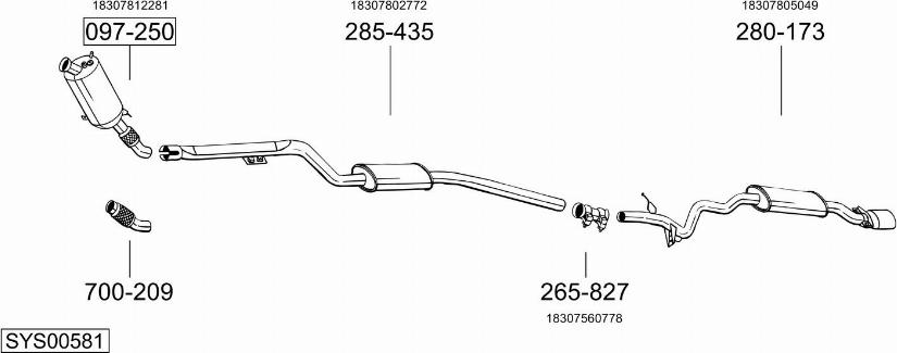 Bosal SYS00581 - Система випуску ОГ autocars.com.ua