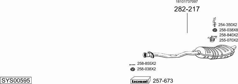 Bosal SYS00595 - Система випуску ОГ autocars.com.ua