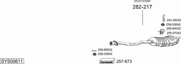 Bosal SYS00611 - Система випуску ОГ autocars.com.ua
