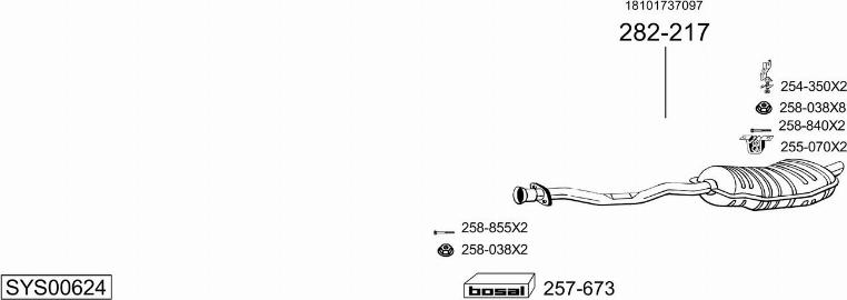 Bosal SYS00624 - Система випуску ОГ autocars.com.ua