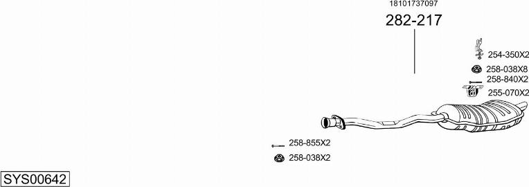 Bosal SYS00642 - Система випуску ОГ autocars.com.ua