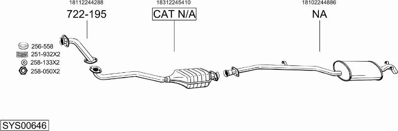 Bosal SYS00646 - Система випуску ОГ autocars.com.ua