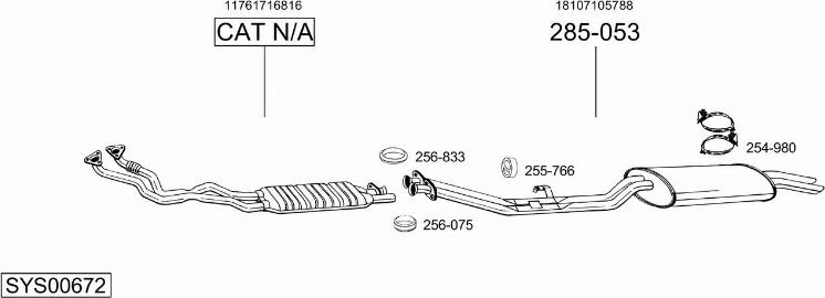 Bosal SYS00672 - Система випуску ОГ autocars.com.ua