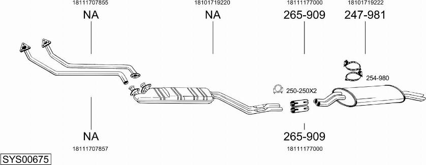 Bosal SYS00675 - Система випуску ОГ autocars.com.ua