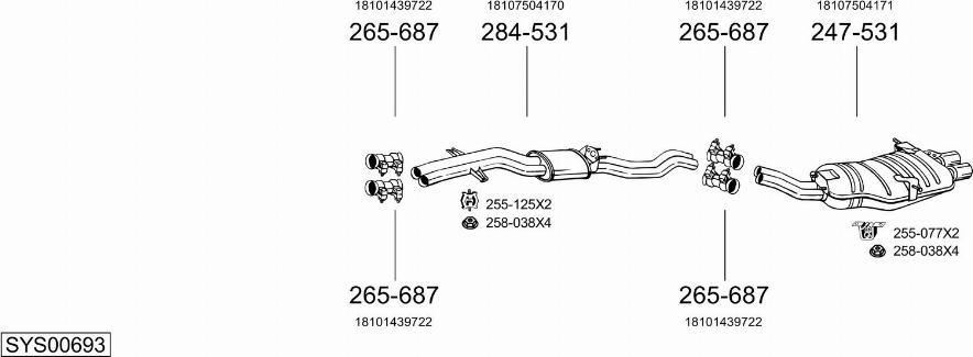 Bosal SYS00693 - Система випуску ОГ autocars.com.ua