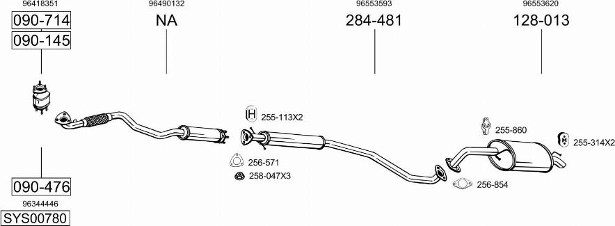 Bosal SYS00780 - Система випуску ОГ autocars.com.ua